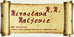 Miroslava Maljević vizit kartica